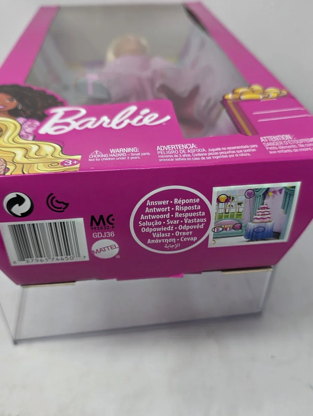 Barbie Happy Birthday Doll with Blonde Hair, Blue Eyes Pink Glitter Party Dress